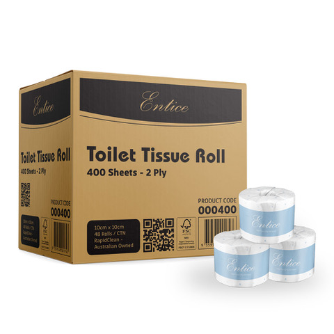 Entice Toilet Paper 2 Ply 400 Sheet 000400