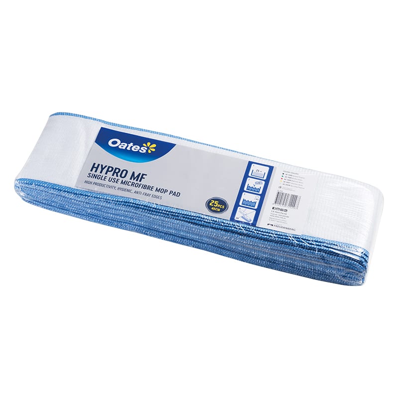 Oates Hypro MF microfibre mop pad, blue, pack of 25