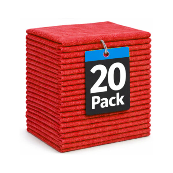 Diversey Taski Microfibre Cloths 20 Pack Red