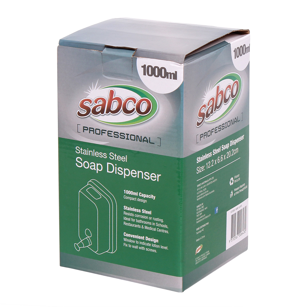 Sabco Stainless Steel Soap Dispenser 1L Vertical
