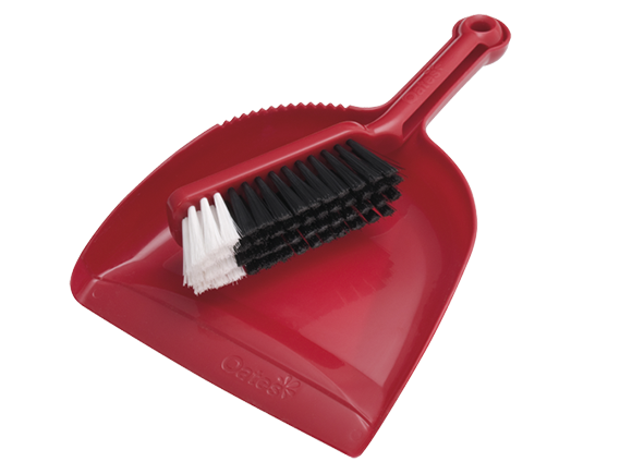 Oates Dustpan & Brush Red
