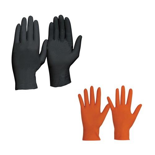 Pro Choice Glove Heavy Duty Nitrile Blk Orange